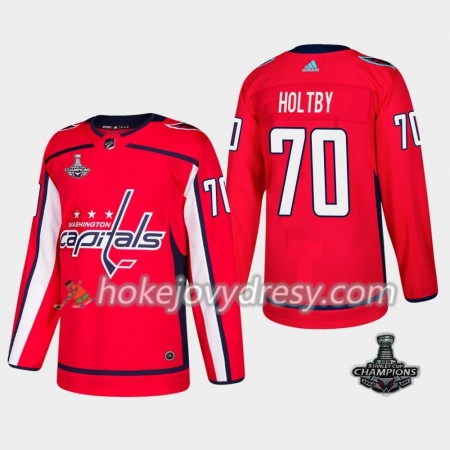 Pánské Hokejový Dres Washington Capitals Braden Holtby 70 2018 Stanley Cup Champions Adidas Červená Authentic